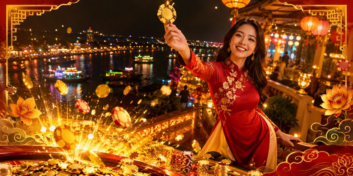 Khung cảnh chợ đêm vùng Mekong với trải nghiệm giải trí casino sống động